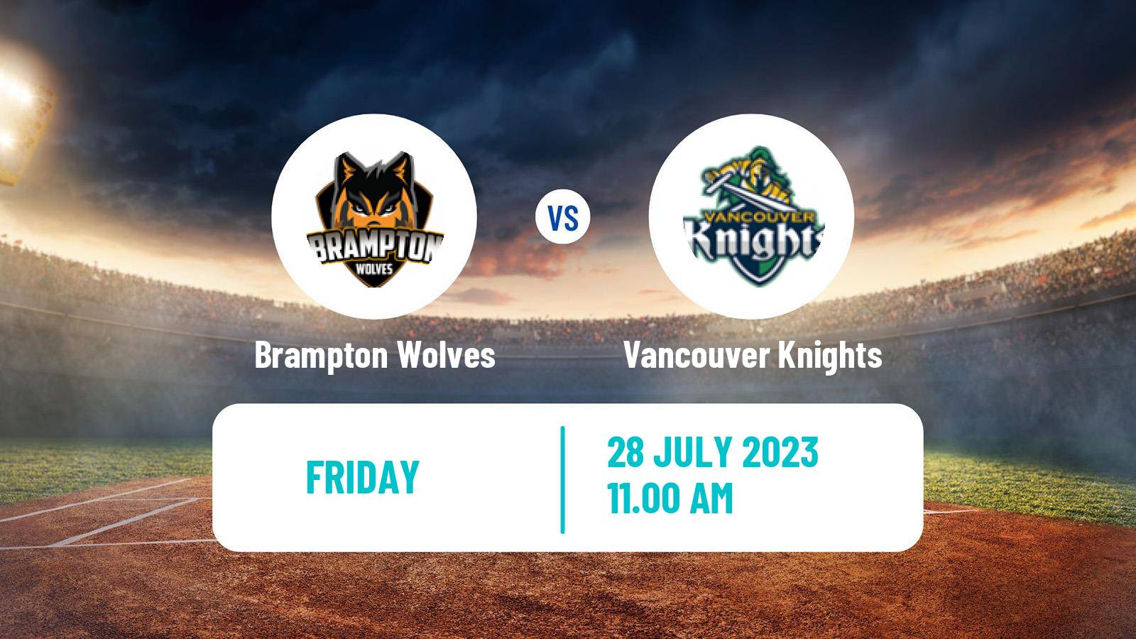 Cricket Canadian Global T20 Brampton Wolves - Vancouver Knights
