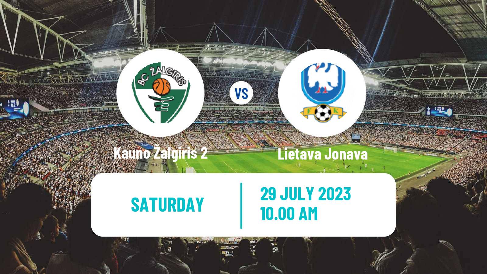 Soccer Lithuanian Division 2 Kauno Žalgiris 2 - Lietava Jonava