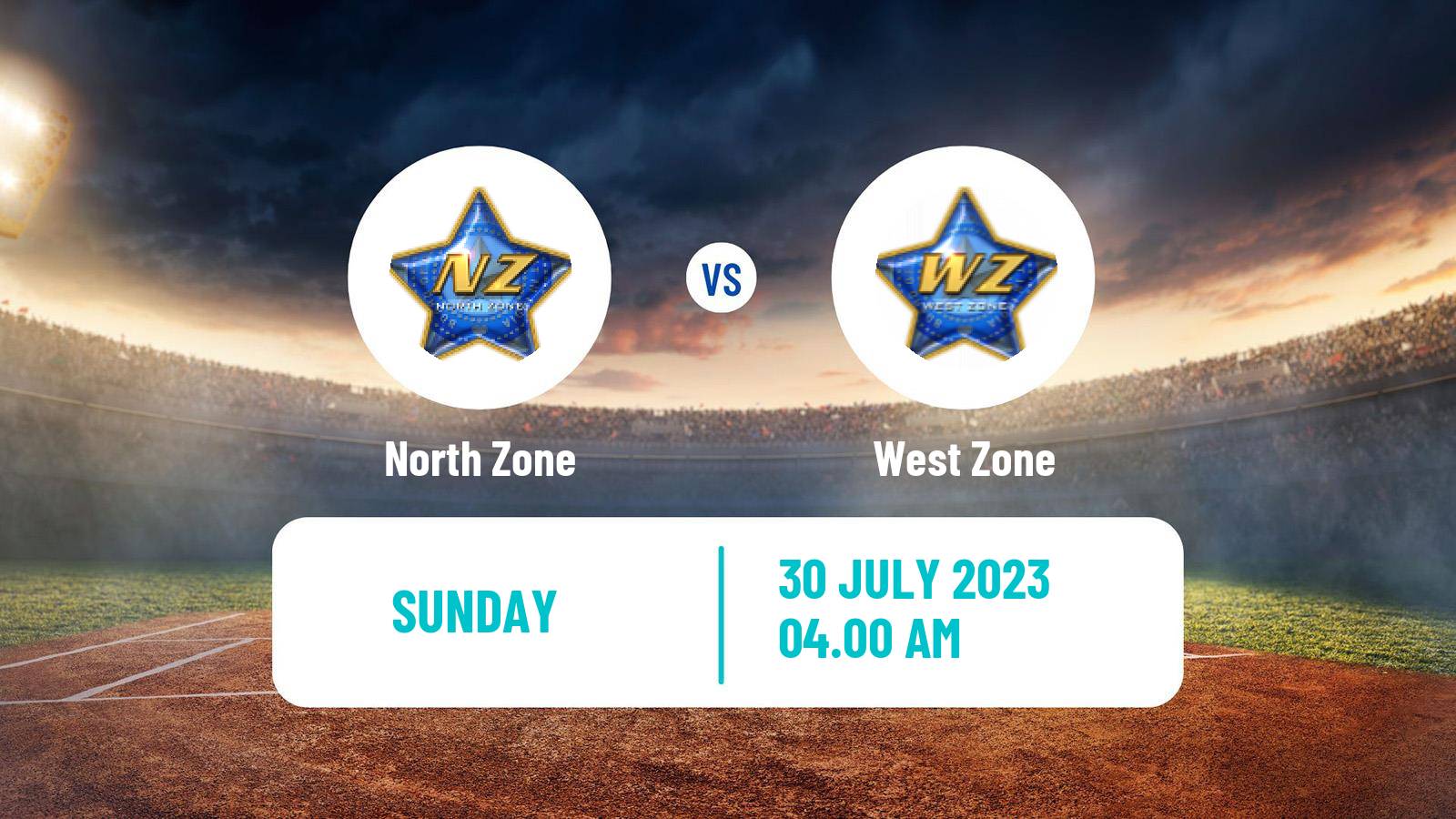 Cricket Deodhar Trophy North Zone - West Zone