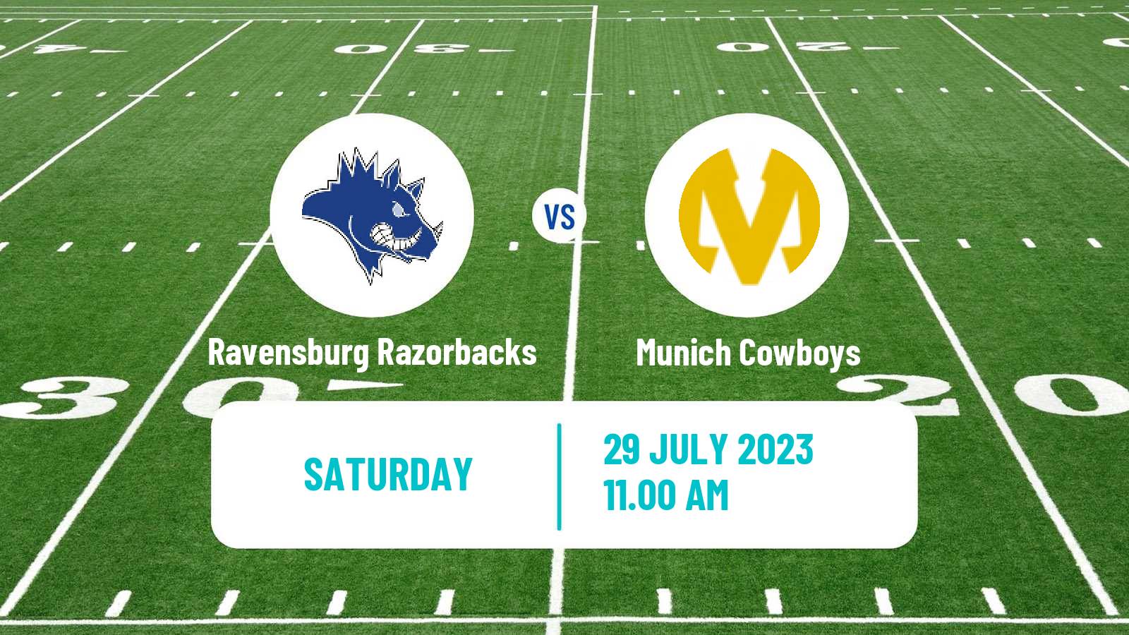 American football German GFL Ravensburg Razorbacks - Munich Cowboys