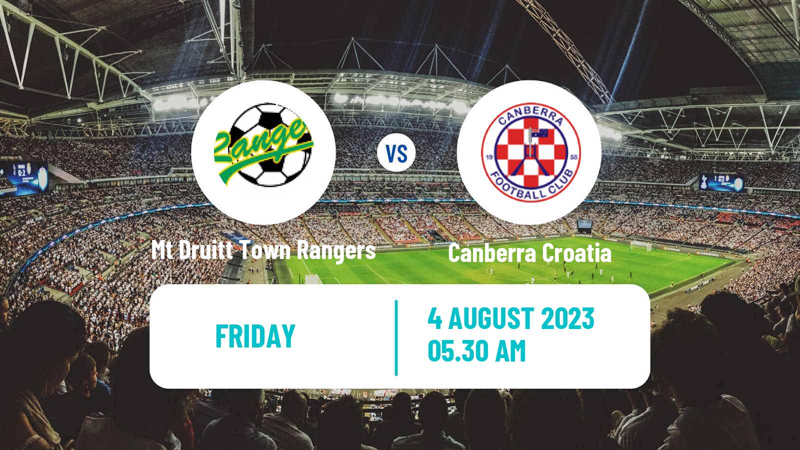 Soccer Australian Cup Mt Druitt Town Rangers - Canberra Croatia