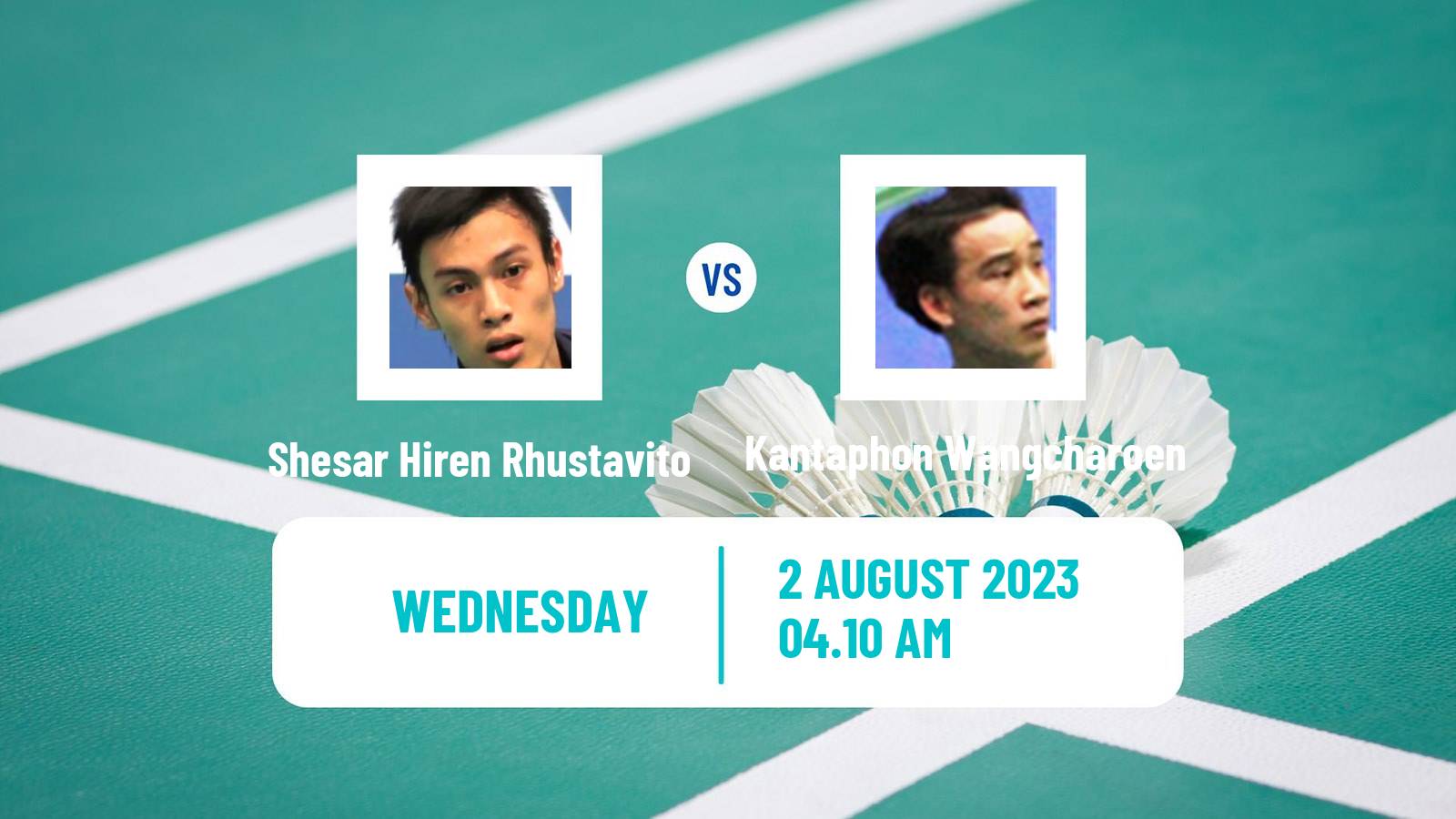 Badminton BWF World Tour Australian Open Men Shesar Hiren Rhustavito - Kantaphon Wangcharoen