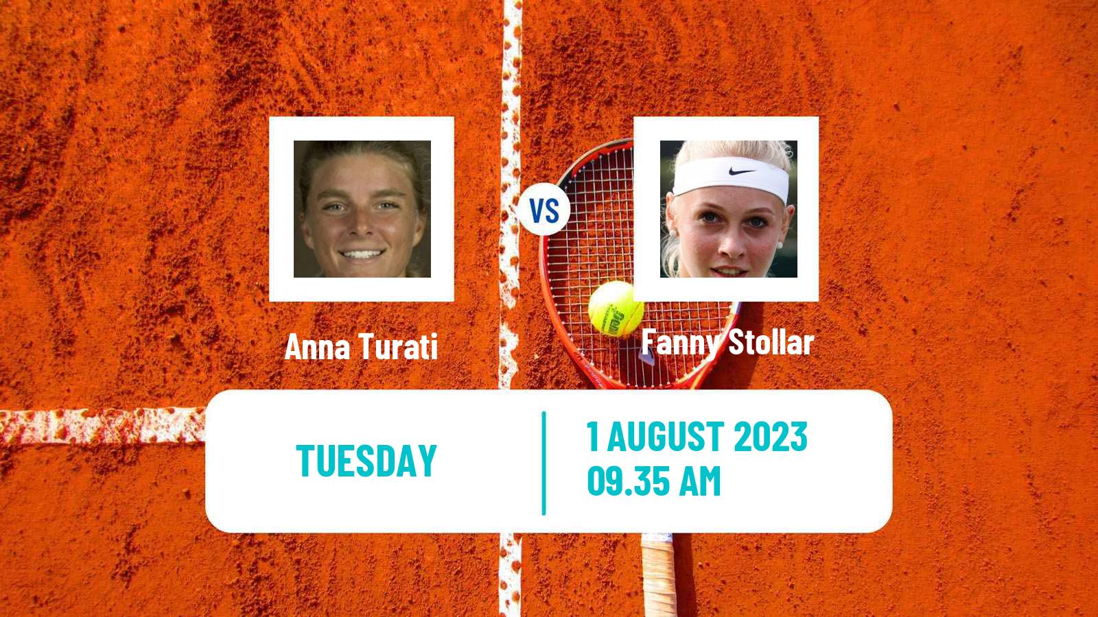 Tennis ITF W60 Cordenons Women Anna Turati - Fanny Stollar