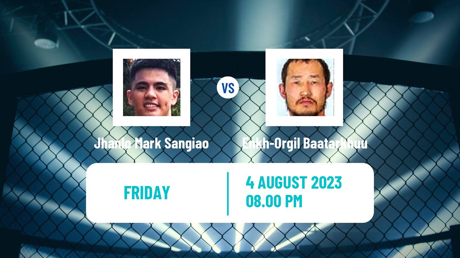 MMA Bantamweight One Championship Men Jhanlo Mark Sangiao - Enkh-Orgil Baatarkhuu