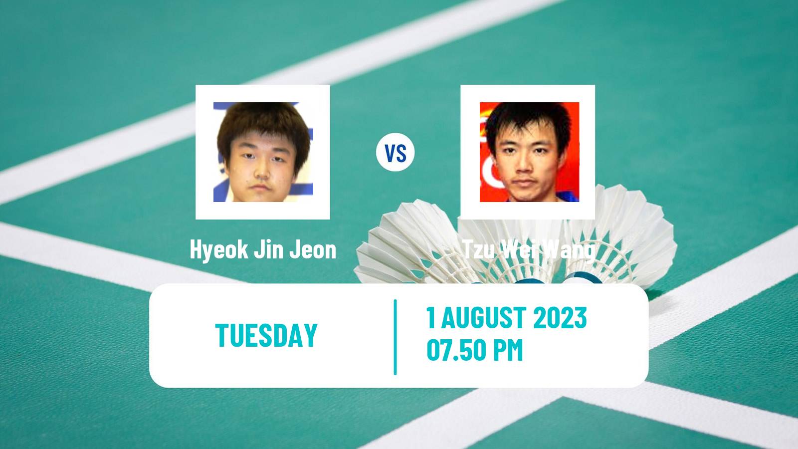 Badminton BWF World Tour Australian Open Men Hyeok Jin Jeon - Tzu Wei Wang
