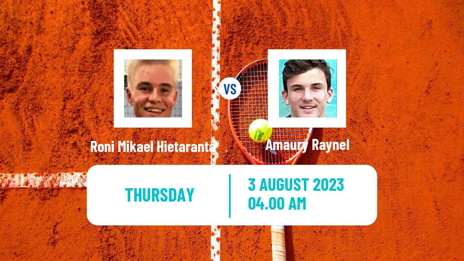 Tennis ITF M15 Hyvinkaa Men 2023 Roni Mikael Hietaranta - Amaury Raynel
