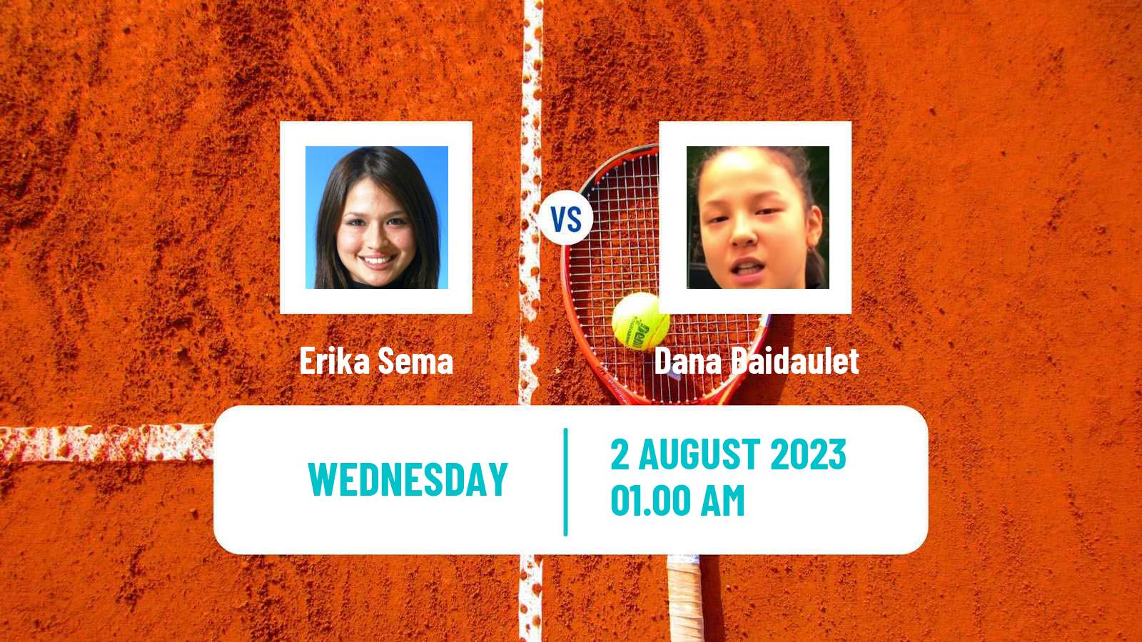 Tennis ITF W25 Astana Women Erika Sema - Dana Baidaulet