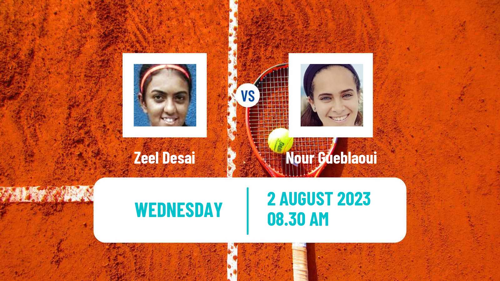 Tennis ITF W15 Monastir 26 Women Zeel Desai - Nour Gueblaoui