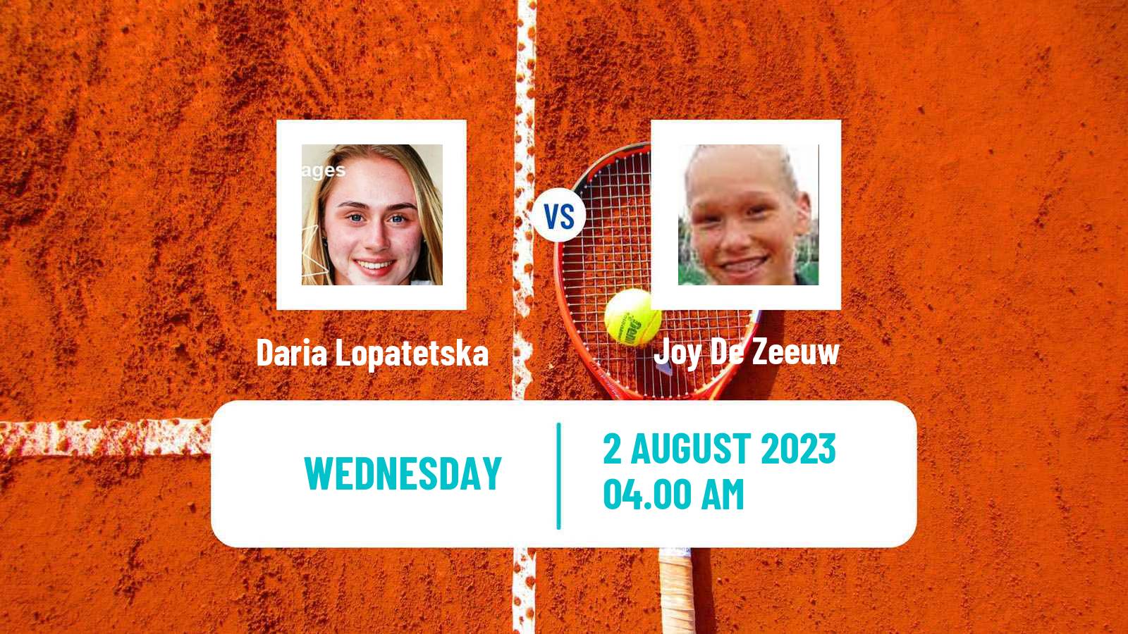 Tennis ITF W15 Eindhoven Women Daria Lopatetska - Joy De Zeeuw