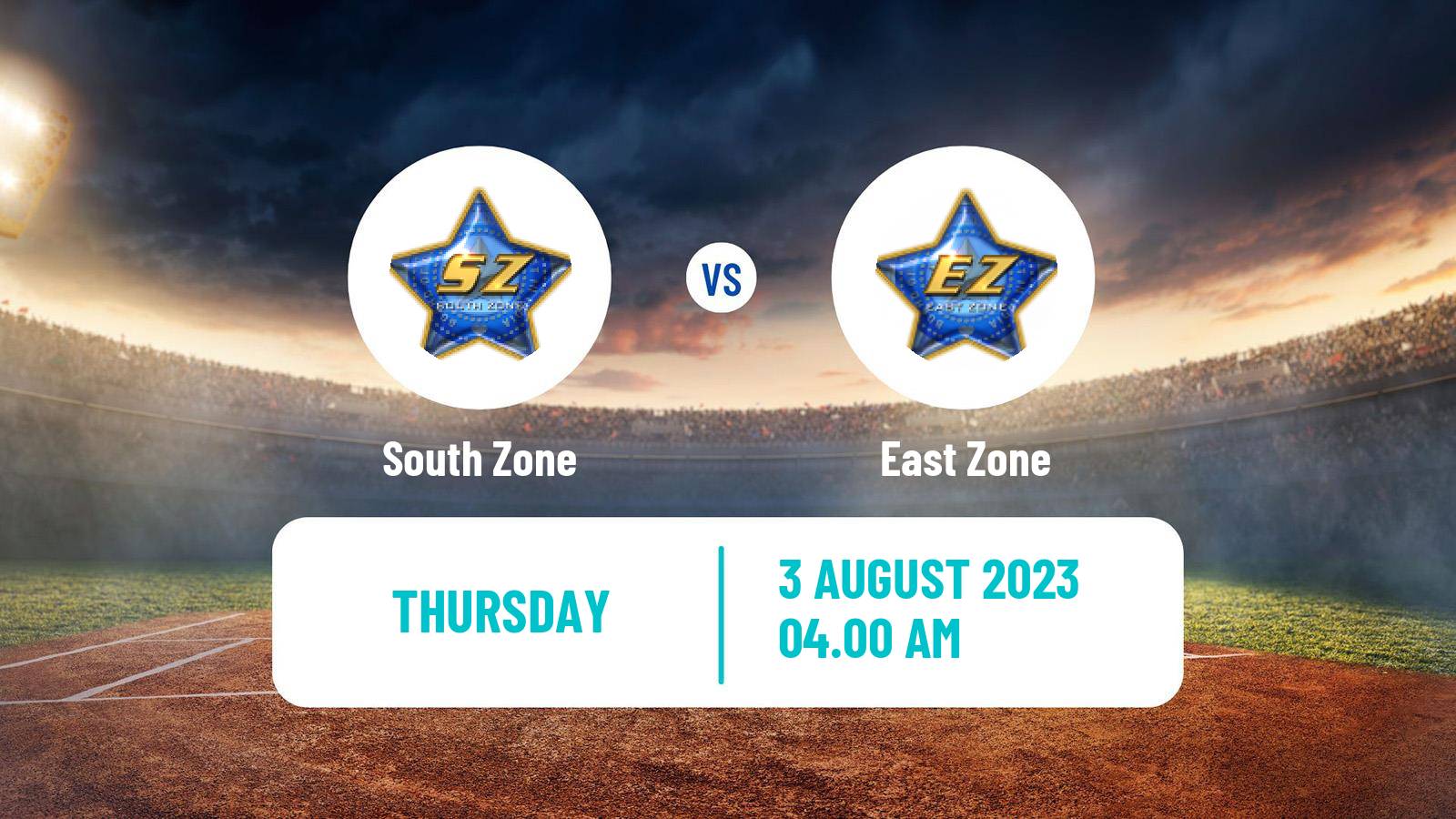 Cricket Deodhar Trophy South Zone - East Zone