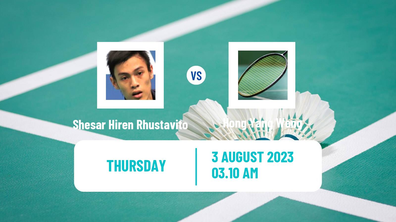 Badminton BWF World Tour Australian Open Men Shesar Hiren Rhustavito - Hong Yang Weng