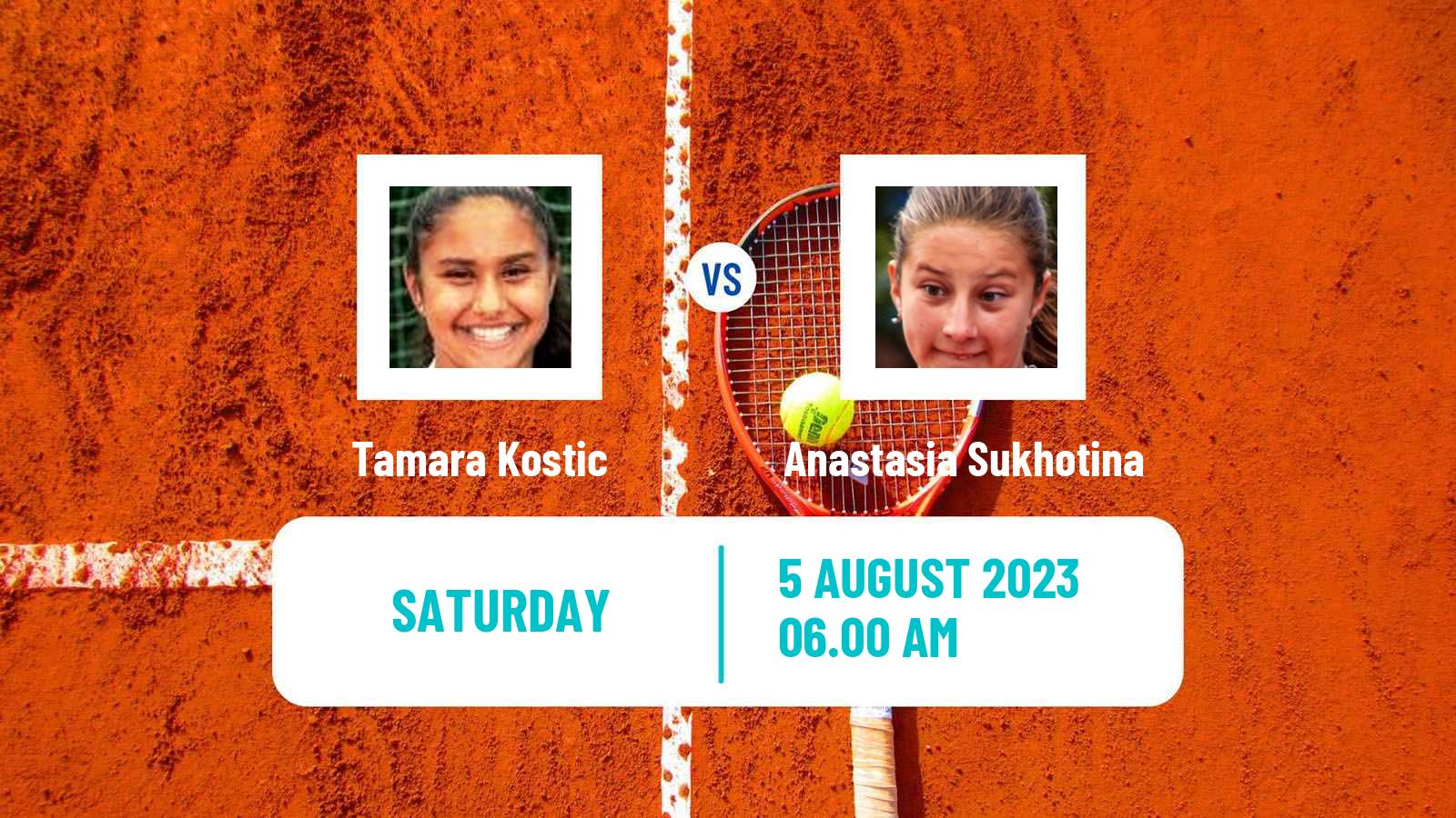 Tennis ITF W15 Tbilisi Women Tamara Kostic - Anastasia Sukhotina