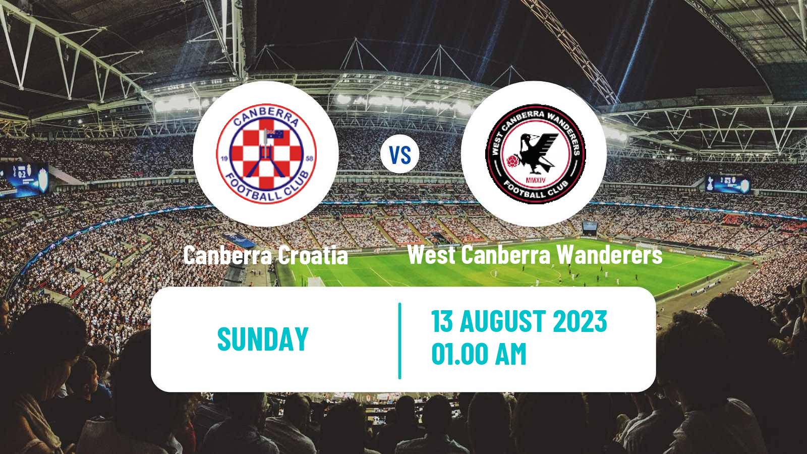Soccer Australian NPL ACT Canberra Croatia - West Canberra Wanderers