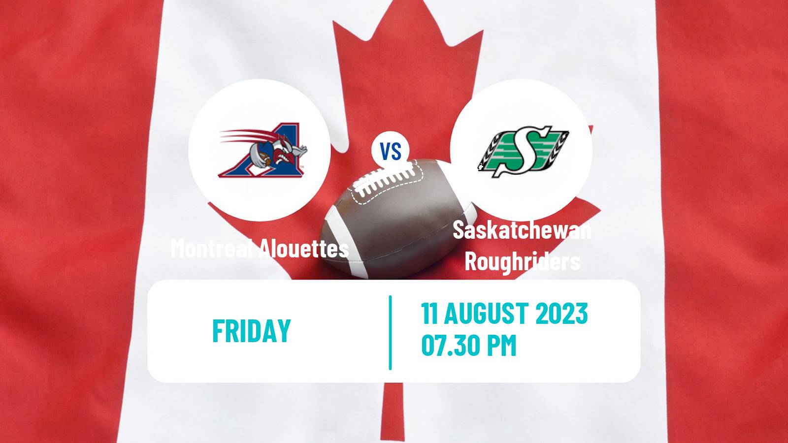 Canadian football CFL Montreal Alouettes - Saskatchewan Roughriders