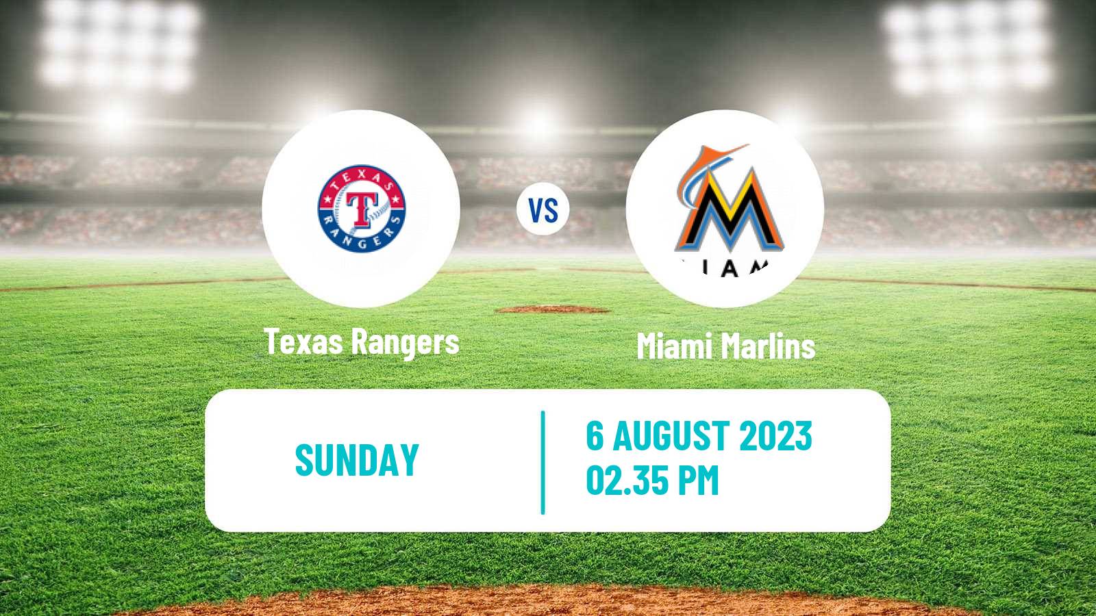 Baseball MLB Texas Rangers - Miami Marlins