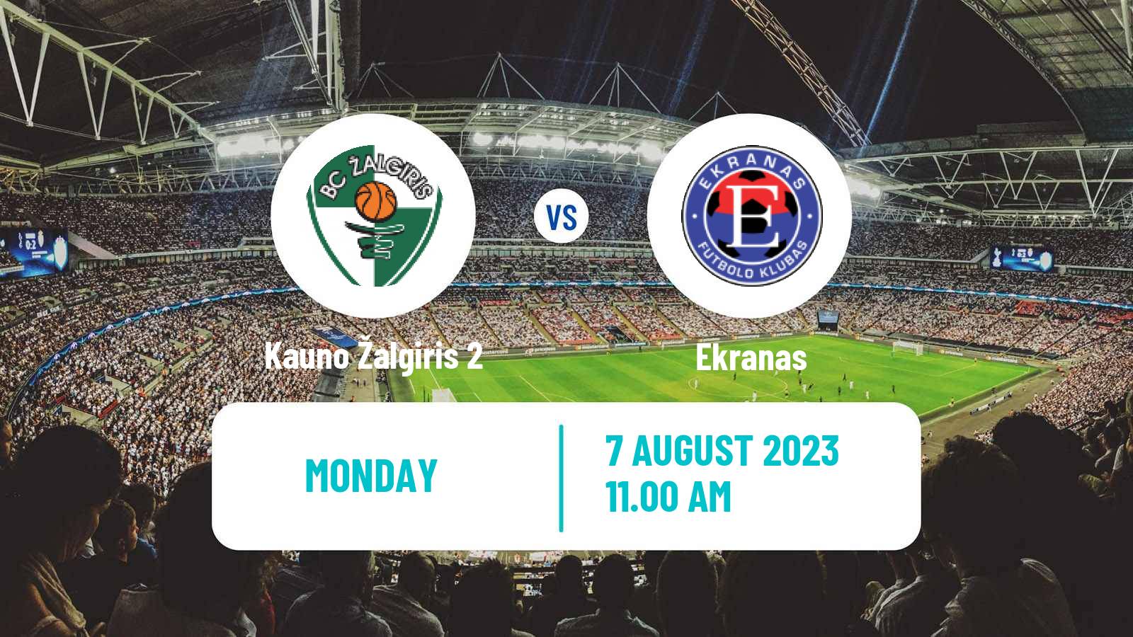 Soccer Lithuanian Division 2 Kauno Žalgiris 2 - Ekranas
