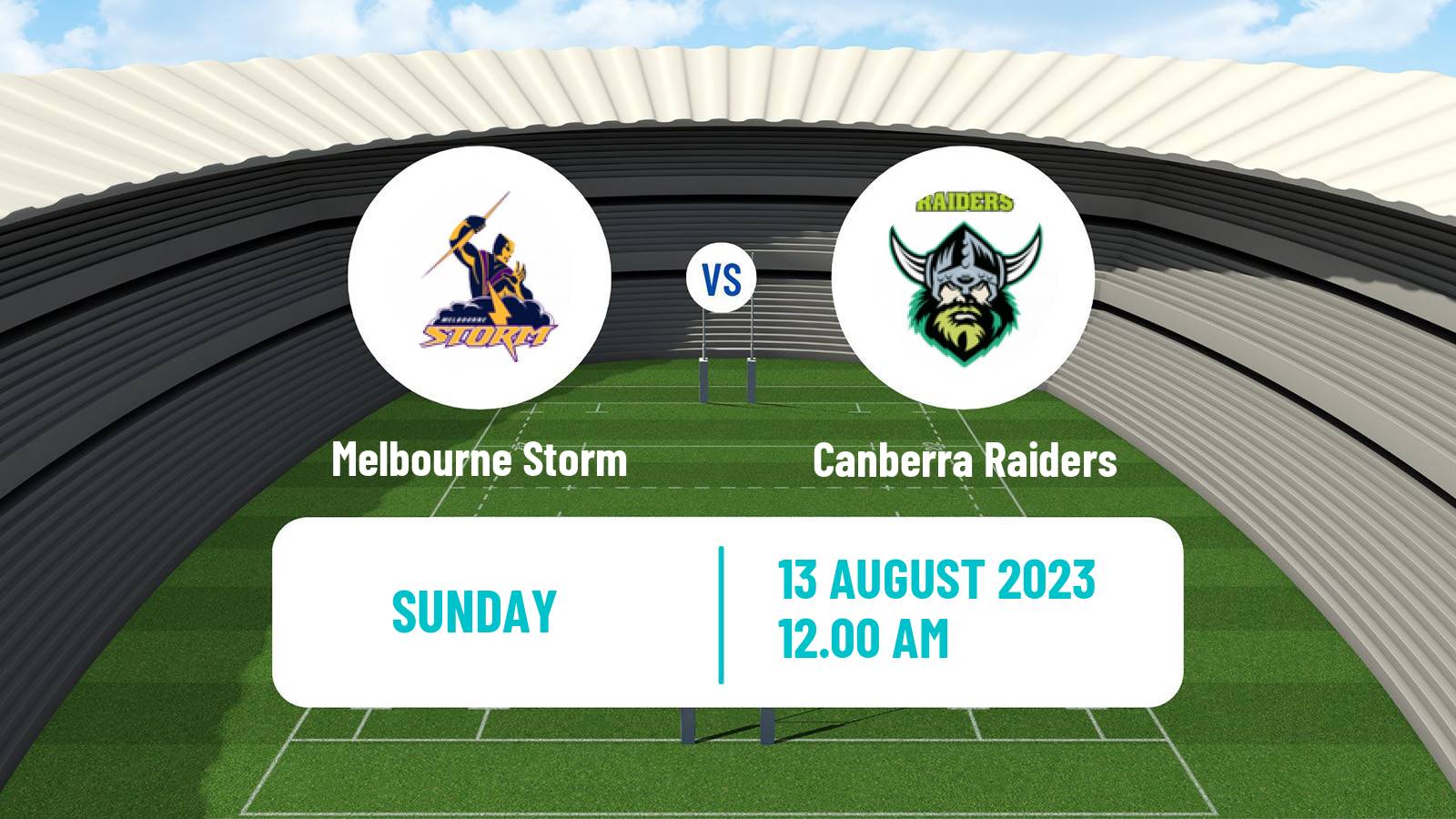 Rugby league Australian NRL Melbourne Storm - Canberra Raiders