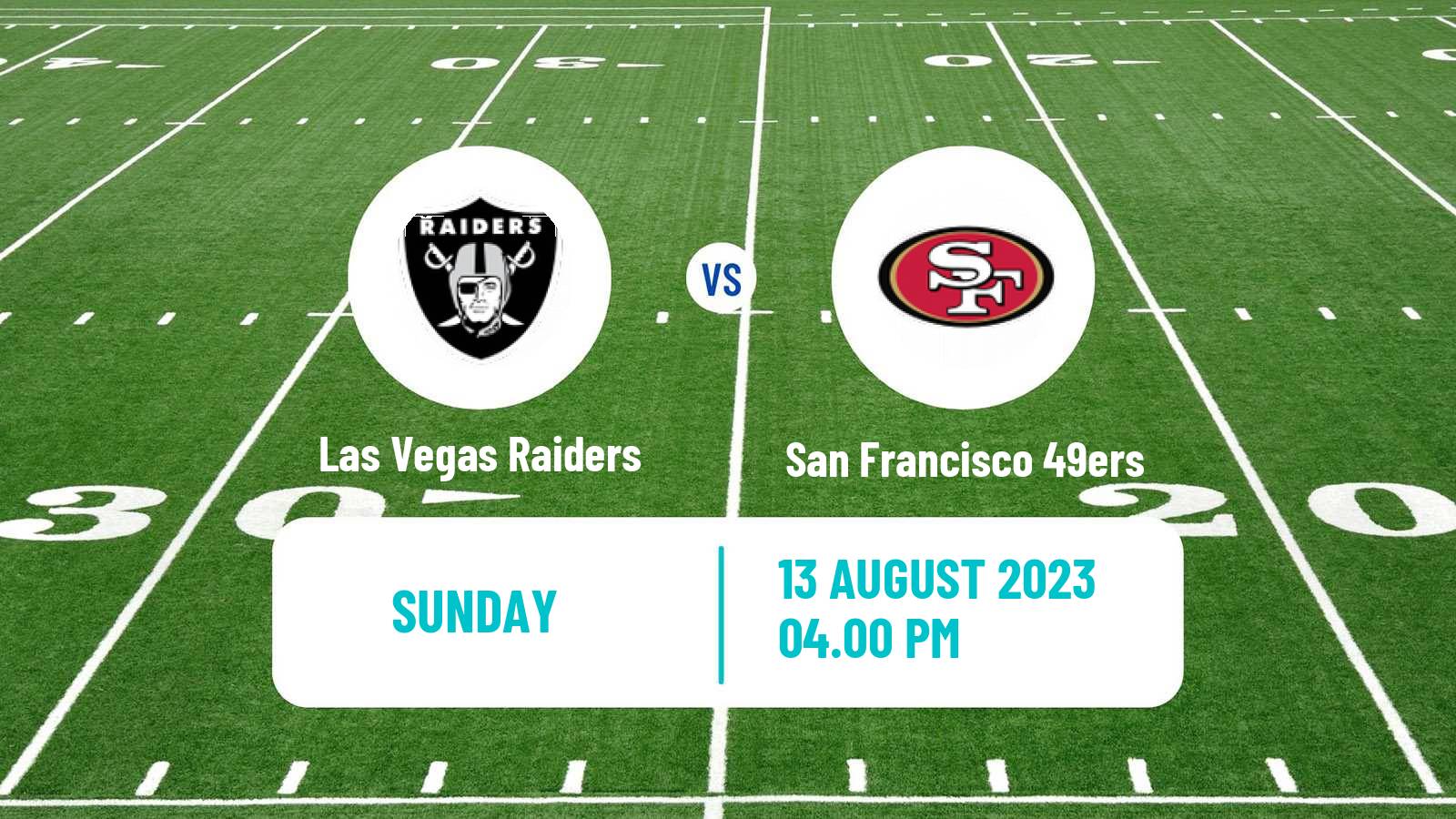 American football NFL Las Vegas Raiders - San Francisco 49ers