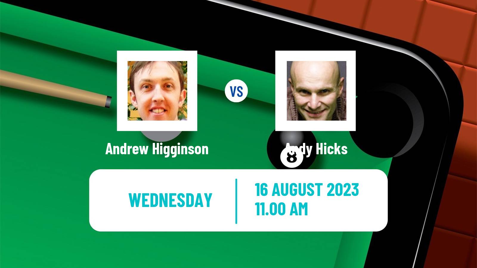 Snooker British Open Andrew Higginson - Andy Hicks