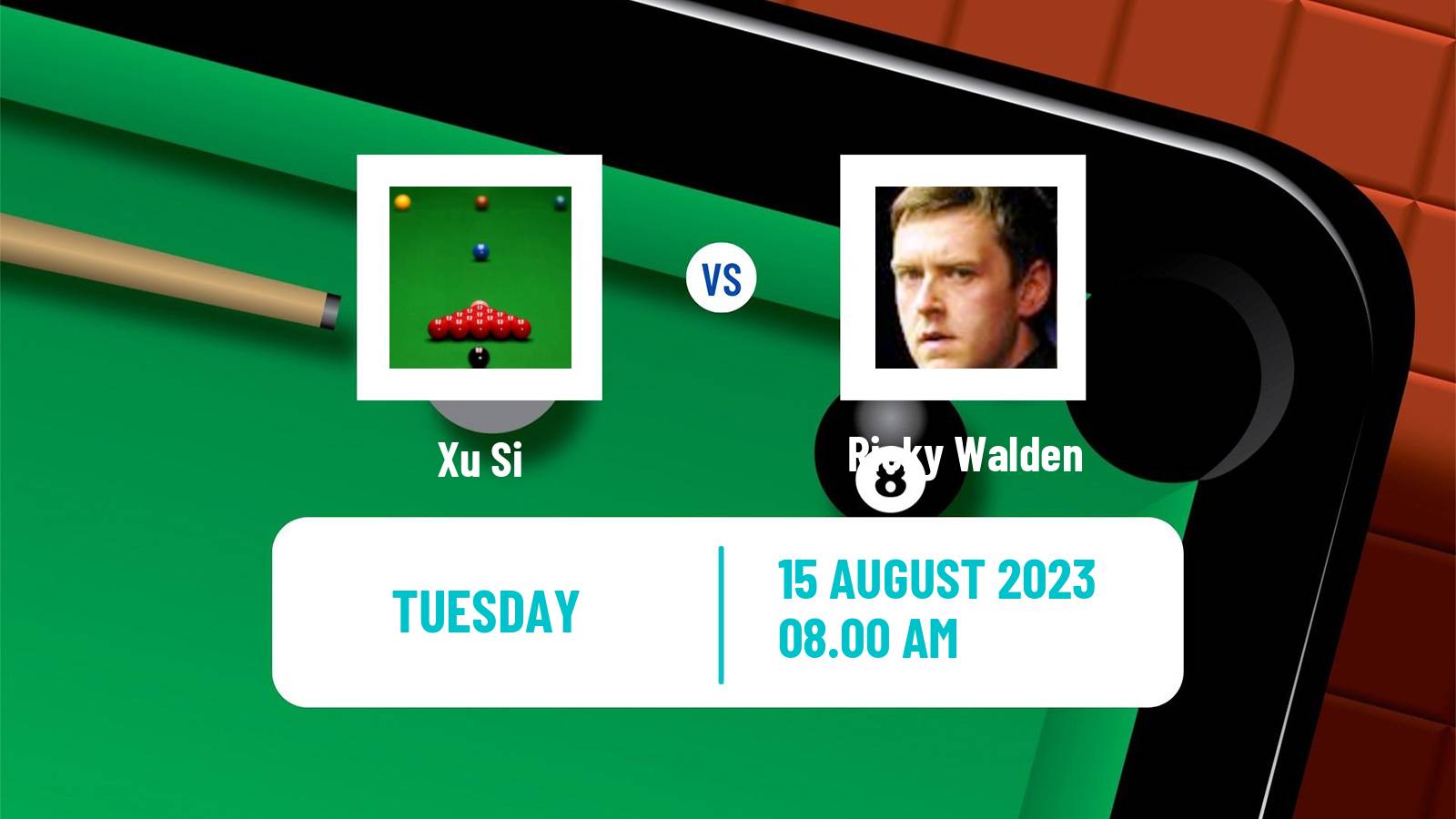 Snooker British Open Xu Si - Ricky Walden