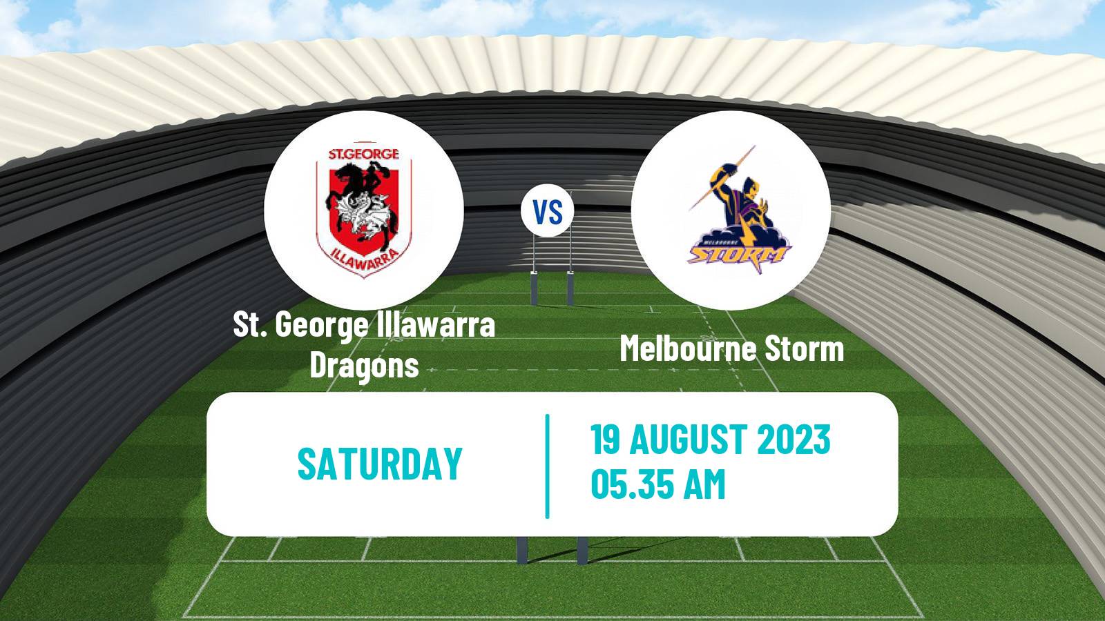 Rugby league Australian NRL St. George Illawarra Dragons - Melbourne Storm