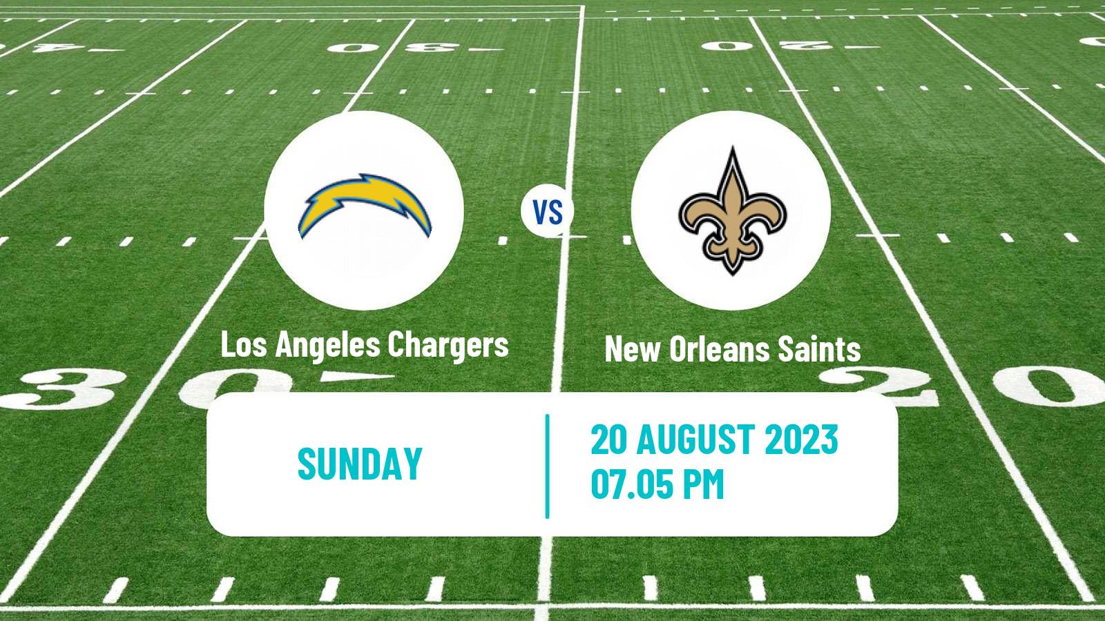 American football NFL Los Angeles Chargers - New Orleans Saints