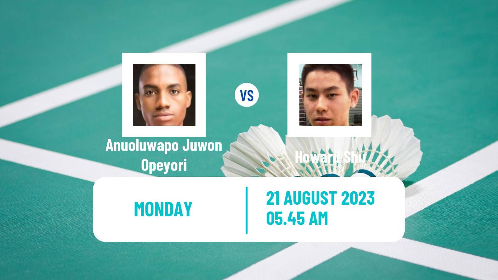 Badminton BWF World Championships Men Anuoluwapo Juwon Opeyori - Howard Shu