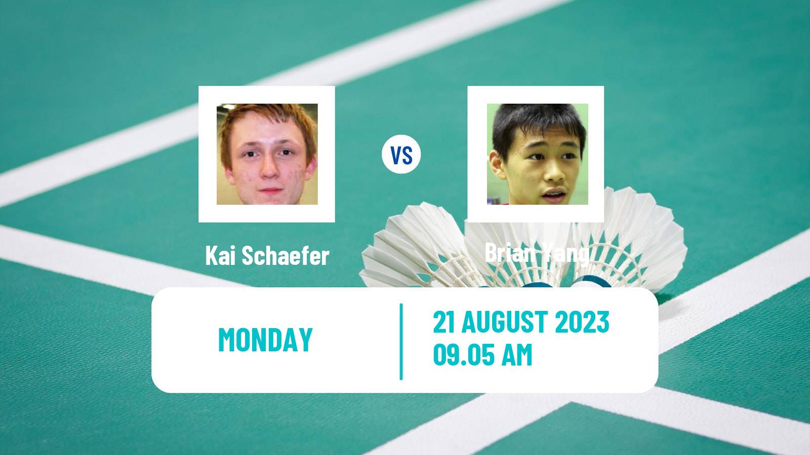 Badminton BWF World Championships Men Kai Schaefer - Brian Yang