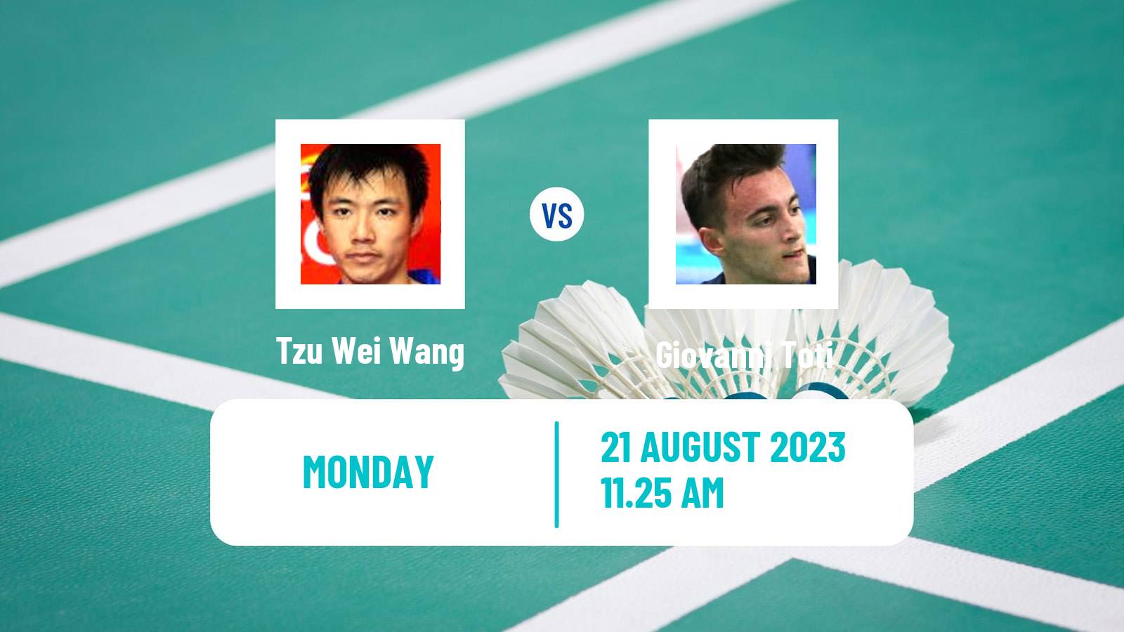 Badminton BWF World Championships Men Tzu Wei Wang - Giovanni Toti