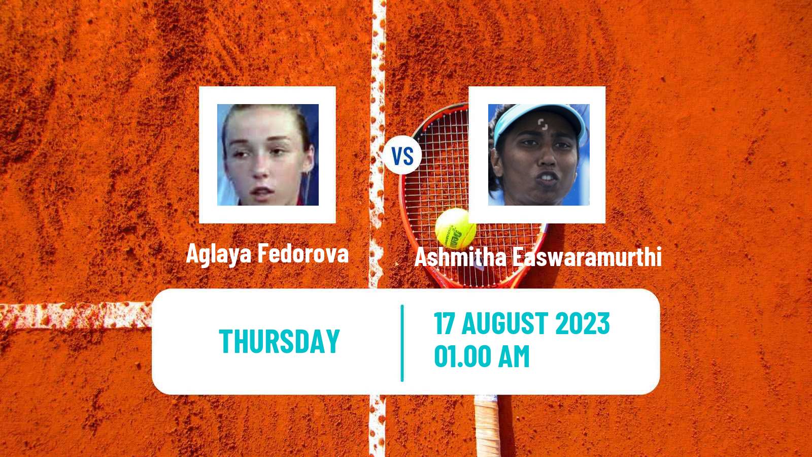 Tennis ITF W15 Ust Kamenogorsk 2 Women Aglaya Fedorova - Ashmitha Easwaramurthi