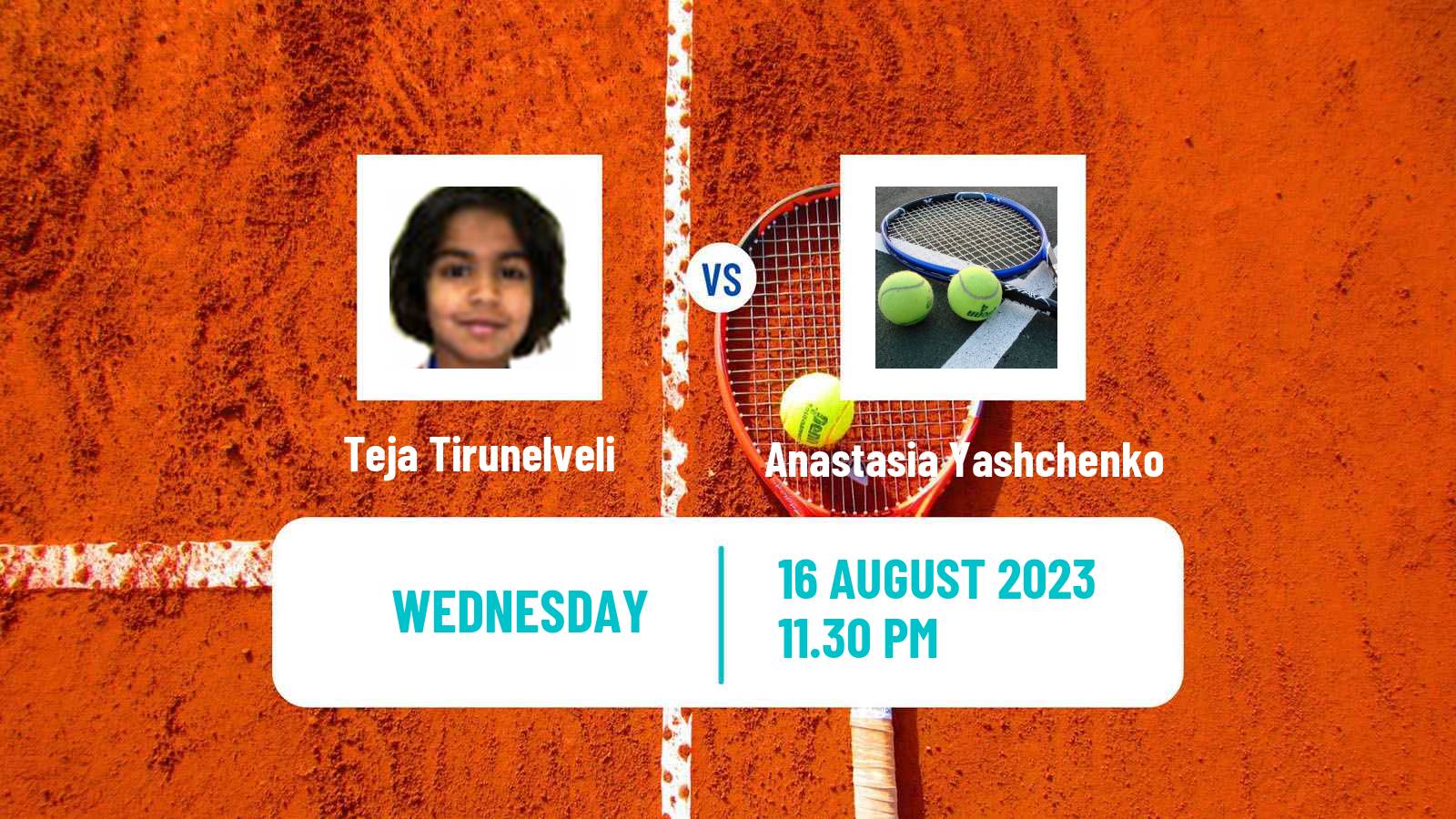 Tennis ITF W15 Ust Kamenogorsk 2 Women Teja Tirunelveli - Anastasia Yashchenko