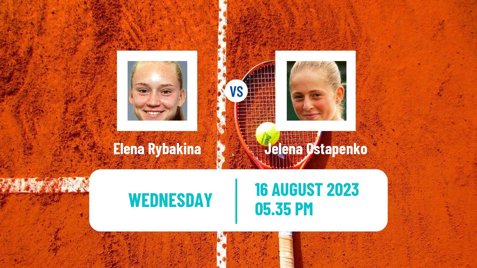 Tennis WTA Cincinnati Elena Rybakina - Jelena Ostapenko