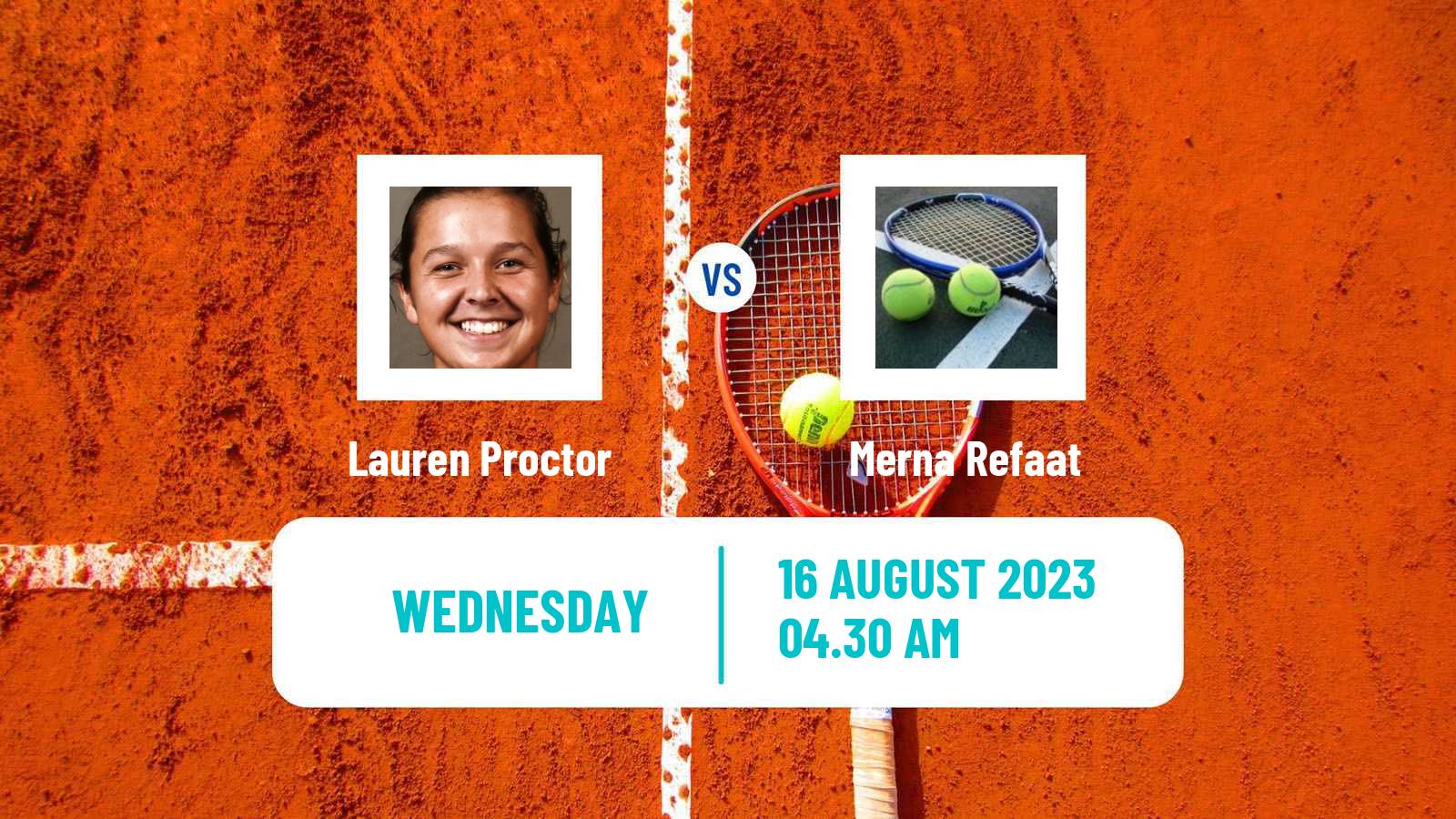 Tennis ITF W15 Monastir 28 Women Lauren Proctor - Merna Refaat