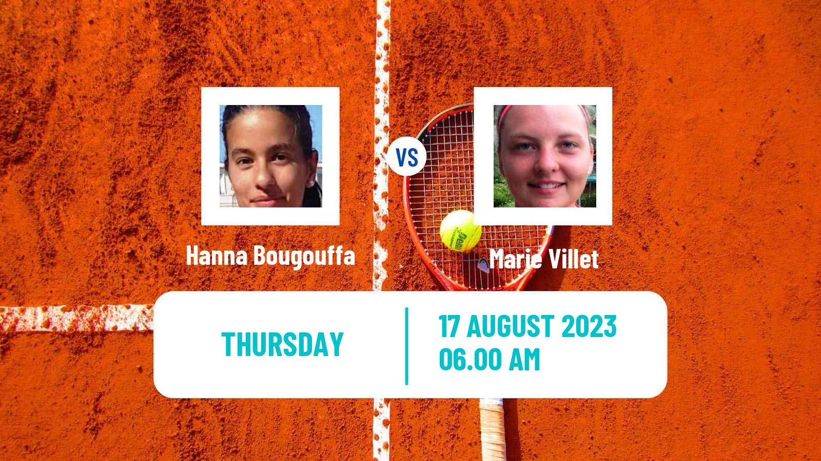 Tennis ITF W15 Monastir 28 Women Hanna Bougouffa - Marie Villet