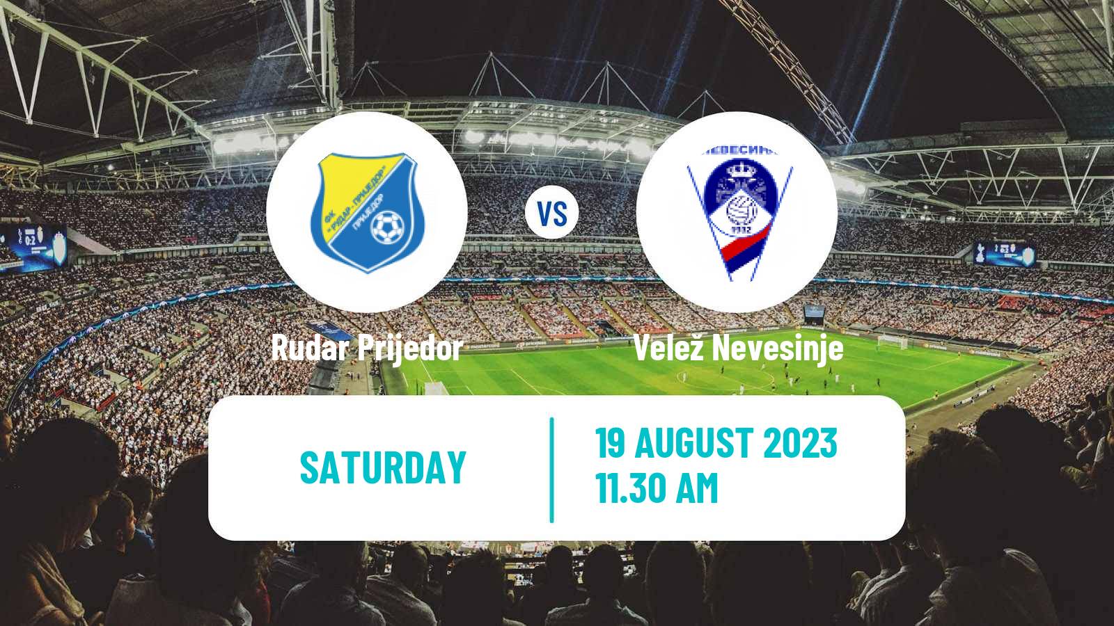 Soccer Bosnian Prva Liga RS Rudar Prijedor - Velež Nevesinje