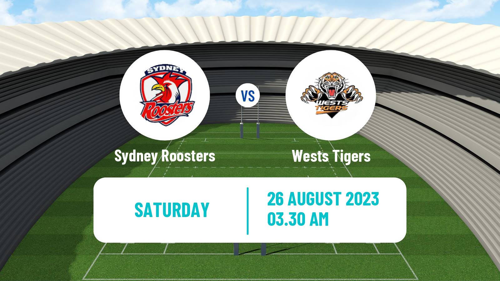 Rugby league Australian NRL Sydney Roosters - Wests Tigers