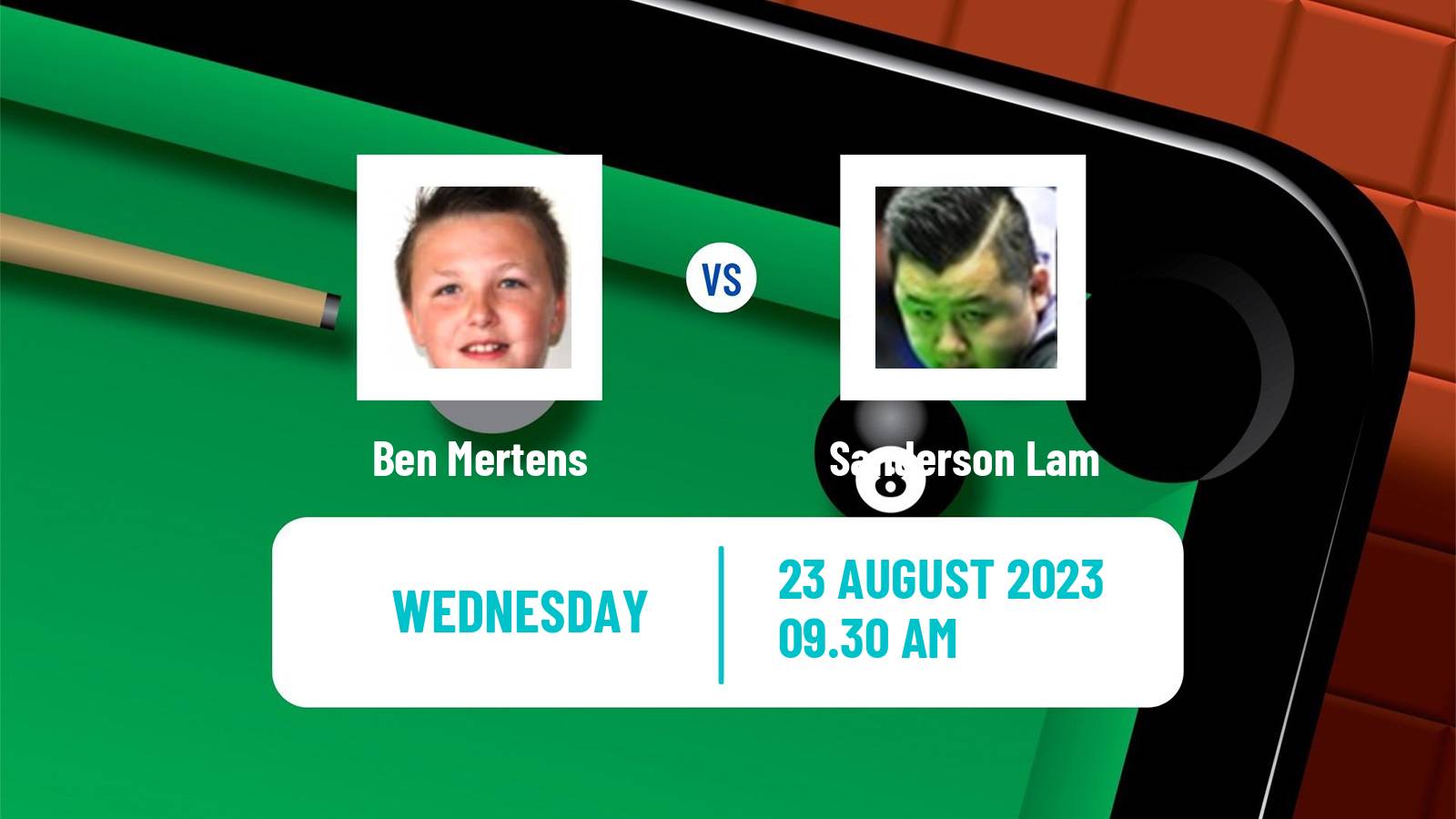 Snooker European Masters Ben Mertens - Sanderson Lam