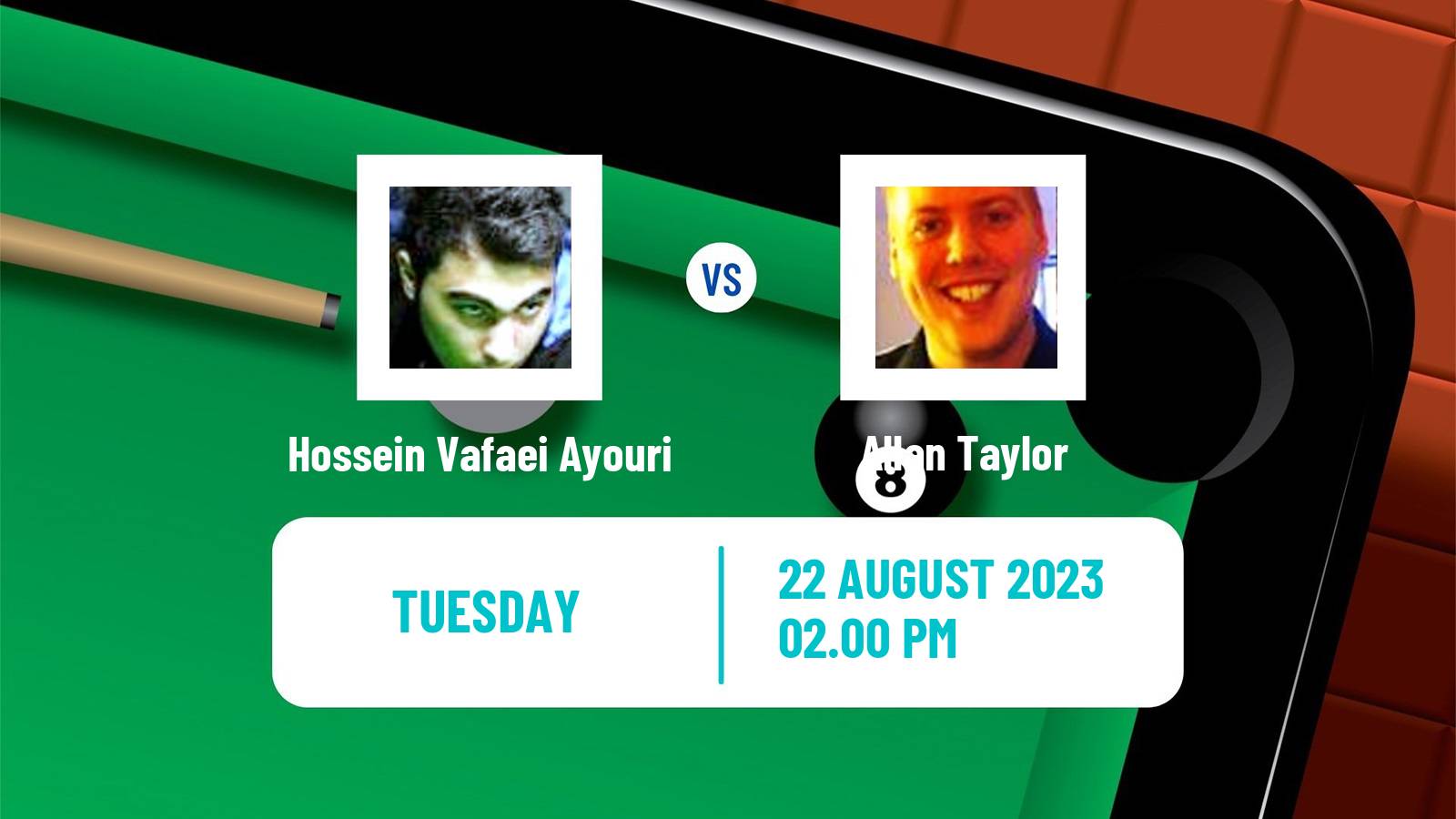 Snooker European Masters Hossein Vafaei Ayouri - Allan Taylor