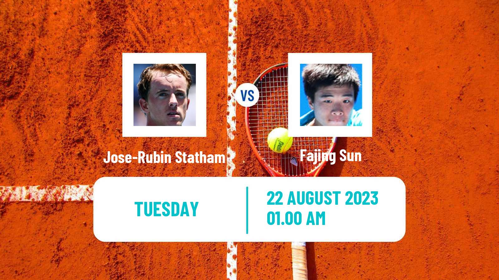 Tennis Zhuhai Challenger Men Jose-Rubin Statham - Fajing Sun