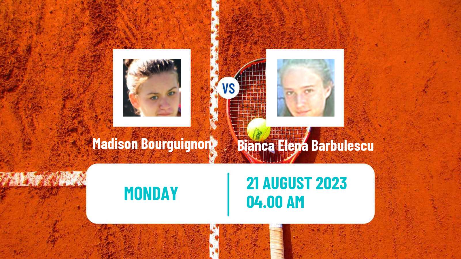 Tennis ITF W15 Brasov Women 2023 Madison Bourguignon - Bianca Elena Barbulescu