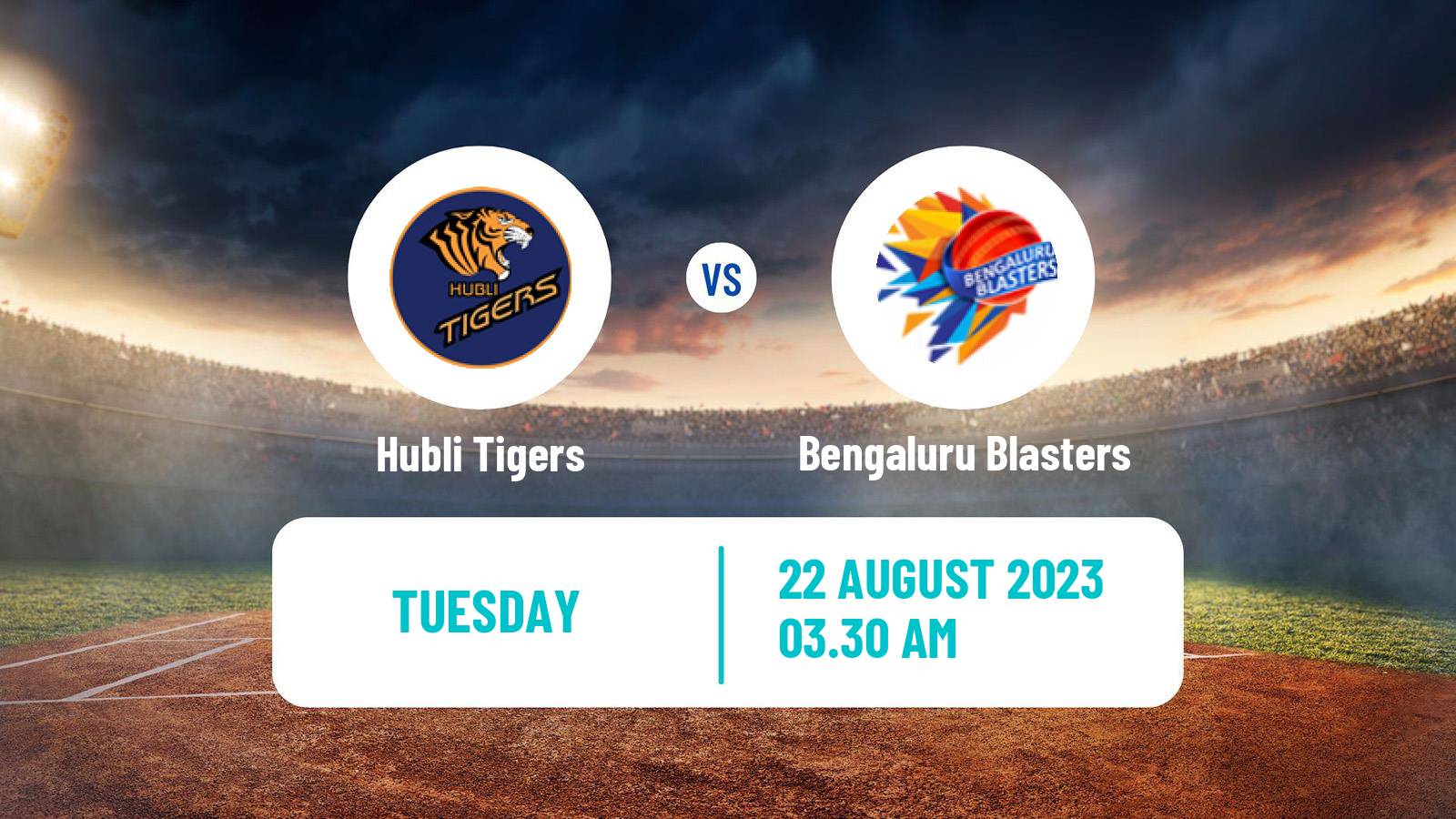 Cricket Indian Maharaja T20 Trophy Hubli Tigers - Bengaluru Blasters