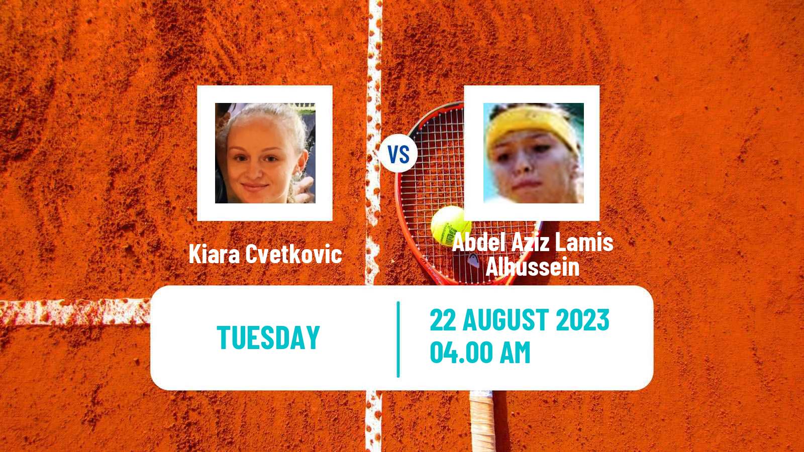Tennis ITF W15 Monastir 51 Women Kiara Cvetkovic - Abdel Aziz Lamis Alhussein