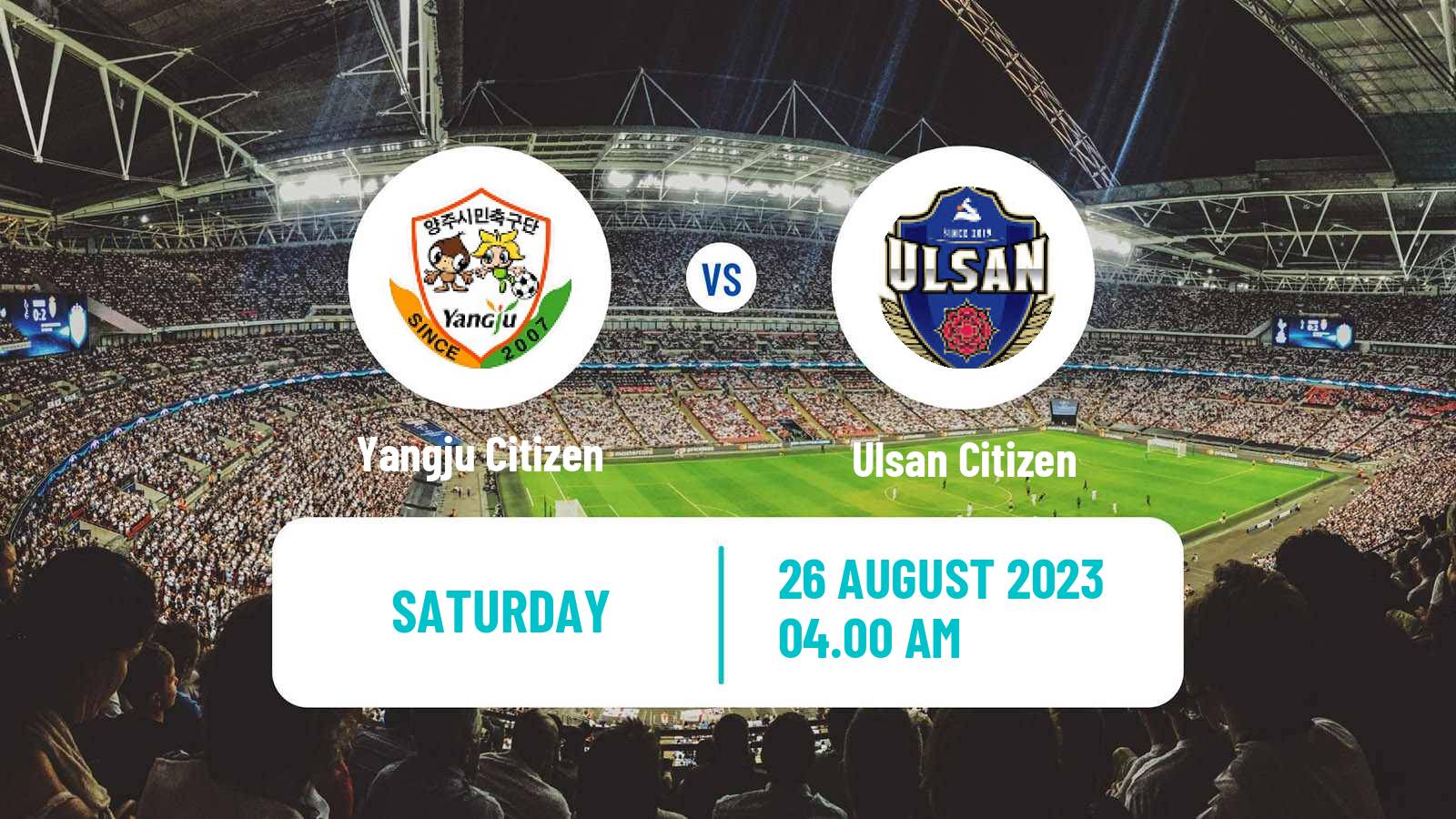 Soccer South Korean K3 League Yangju Citizen - Ulsan Citizen