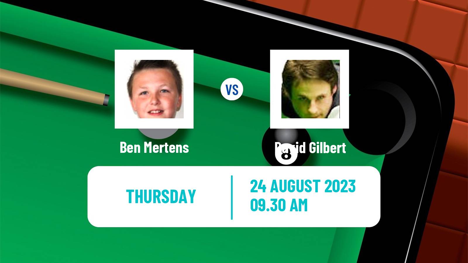 Snooker European Masters Ben Mertens - David Gilbert