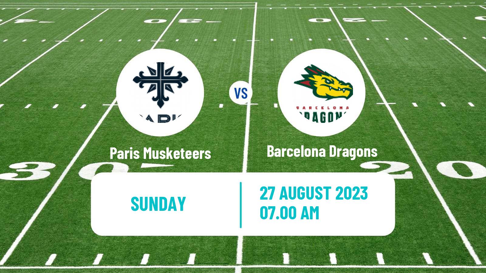 American football European League of American Football Paris Musketeers - Barcelona Dragons