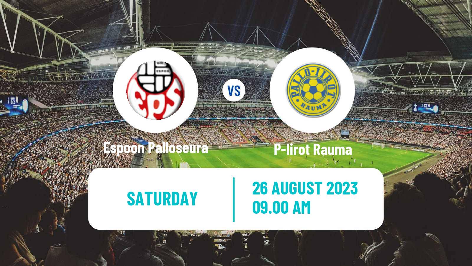 Soccer Finnish Kakkonen Group B Espoon Palloseura - P-Iirot Rauma
