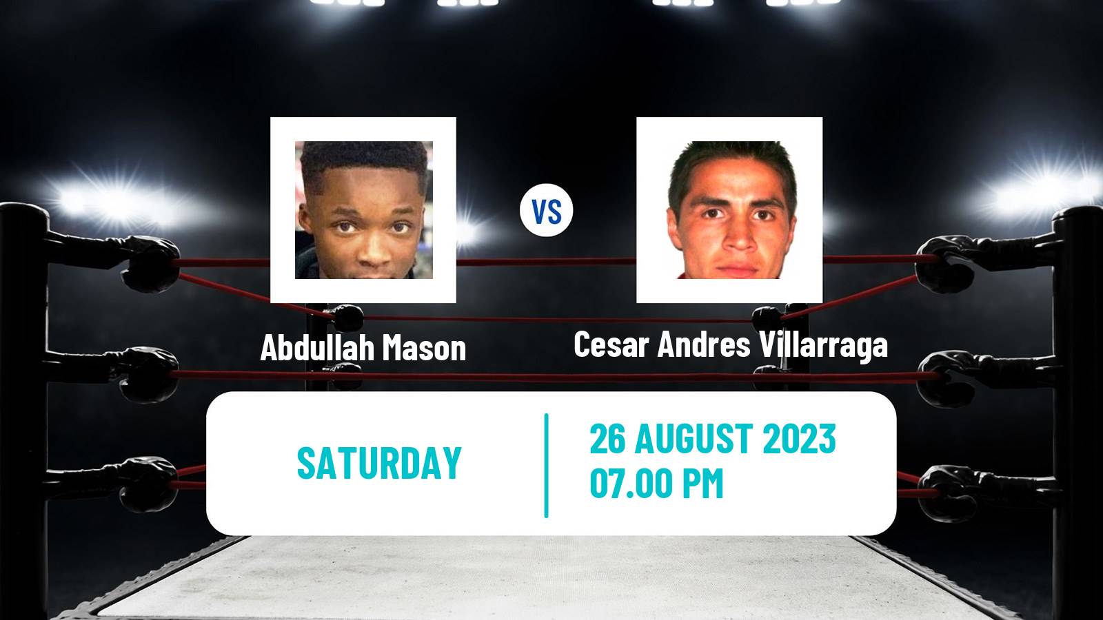 Boxing Lightweight Others Matches Men 2023 Abdullah Mason - Cesar Andres Villarraga