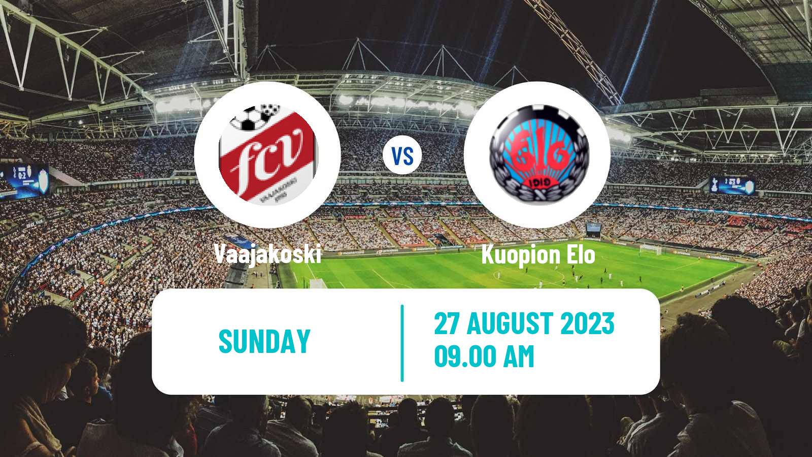 Soccer Finnish Kakkonen Group C Vaajakoski - Kuopion Elo