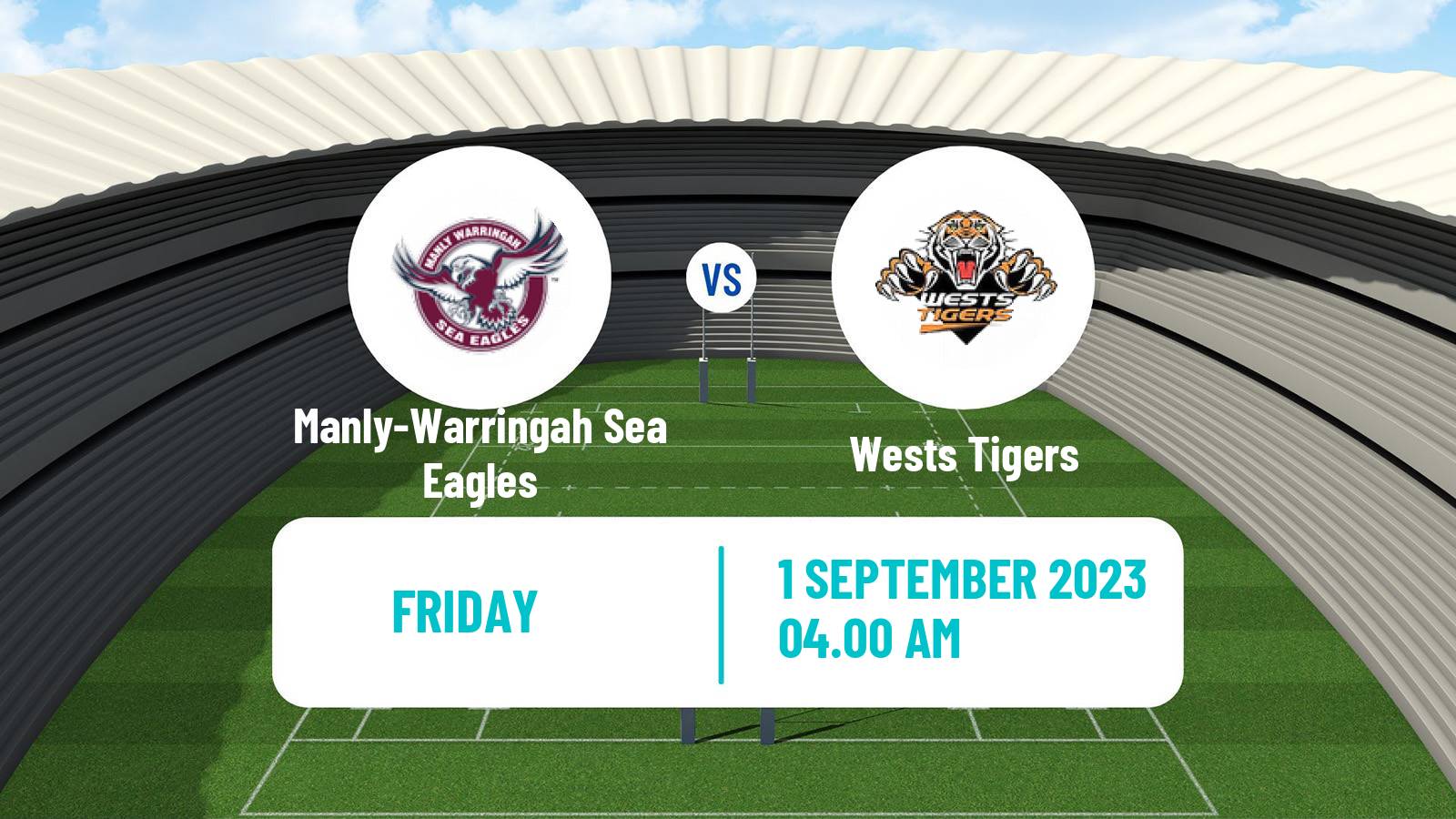 Rugby league Australian NRL Manly-Warringah Sea Eagles - Wests Tigers