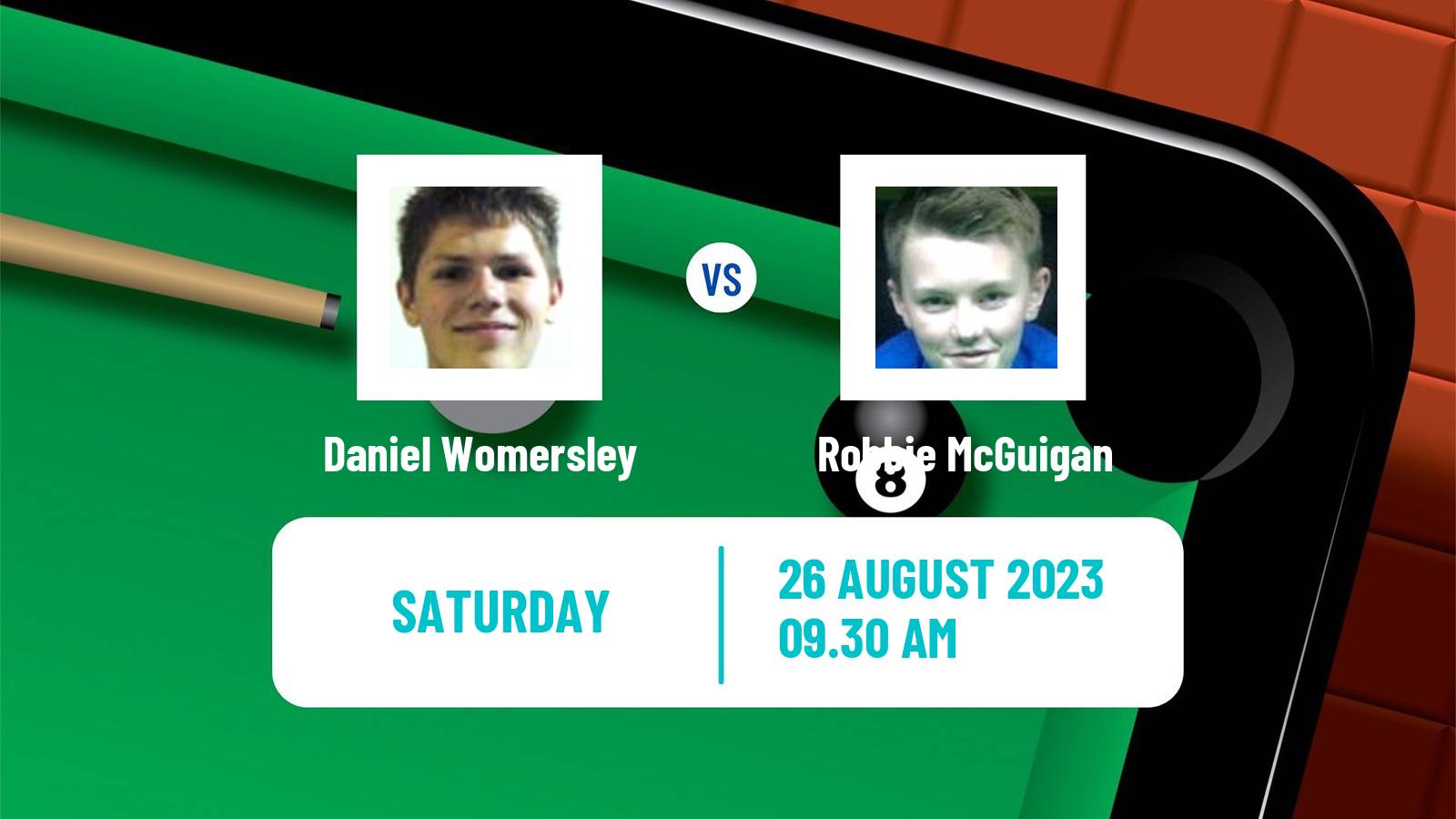 Snooker Q Tour Daniel Womersley - Robbie McGuigan